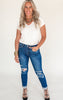 The Hannah High Rise Boyfriend Crop w/ Cuff Denim Jeans