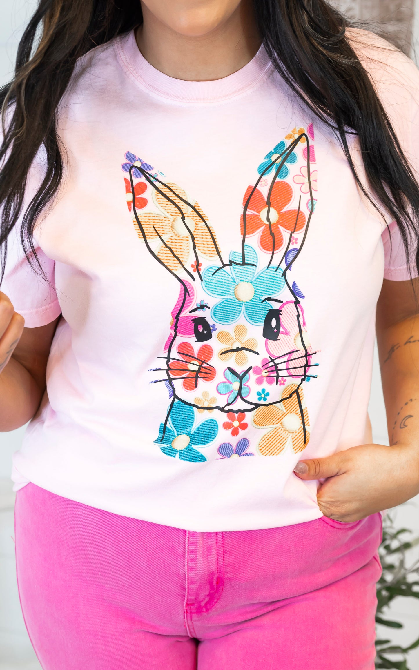 Daisy Bunny Garment Dyed Graphic T-shirt