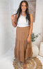 Camel Cotton Tiered Skirt