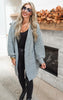 Twist Knitted Long Cozy Cardigan - Grey