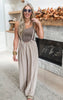 Don't Miss Out Suspender Style Jumpsuit - Sand