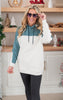 Color Blocked Hoodie Pullover with Pockets | MONO B