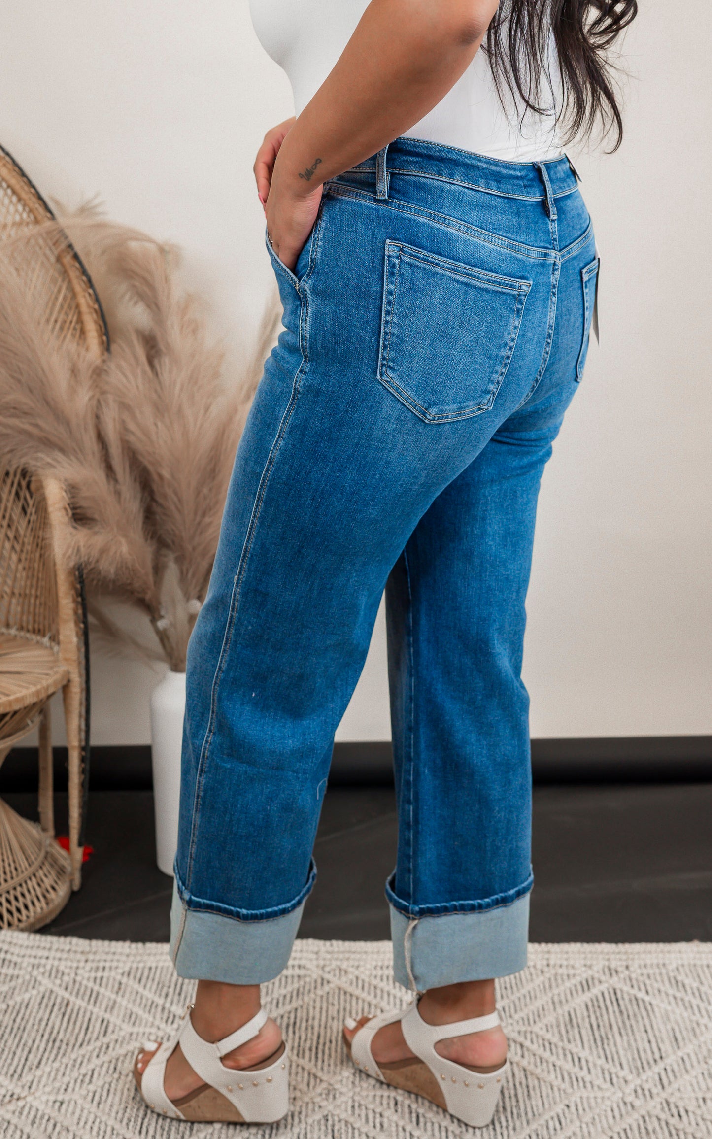 Super High Rise Cuffed Leg Denim Jean | MICA