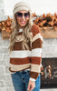 Just A Thought Fall Striped Colorblock Sweater RUST