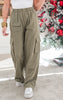 Olive Mineral Washed Cargo Pants - Final Sale