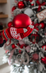 Red Holiday Christmas Gloves