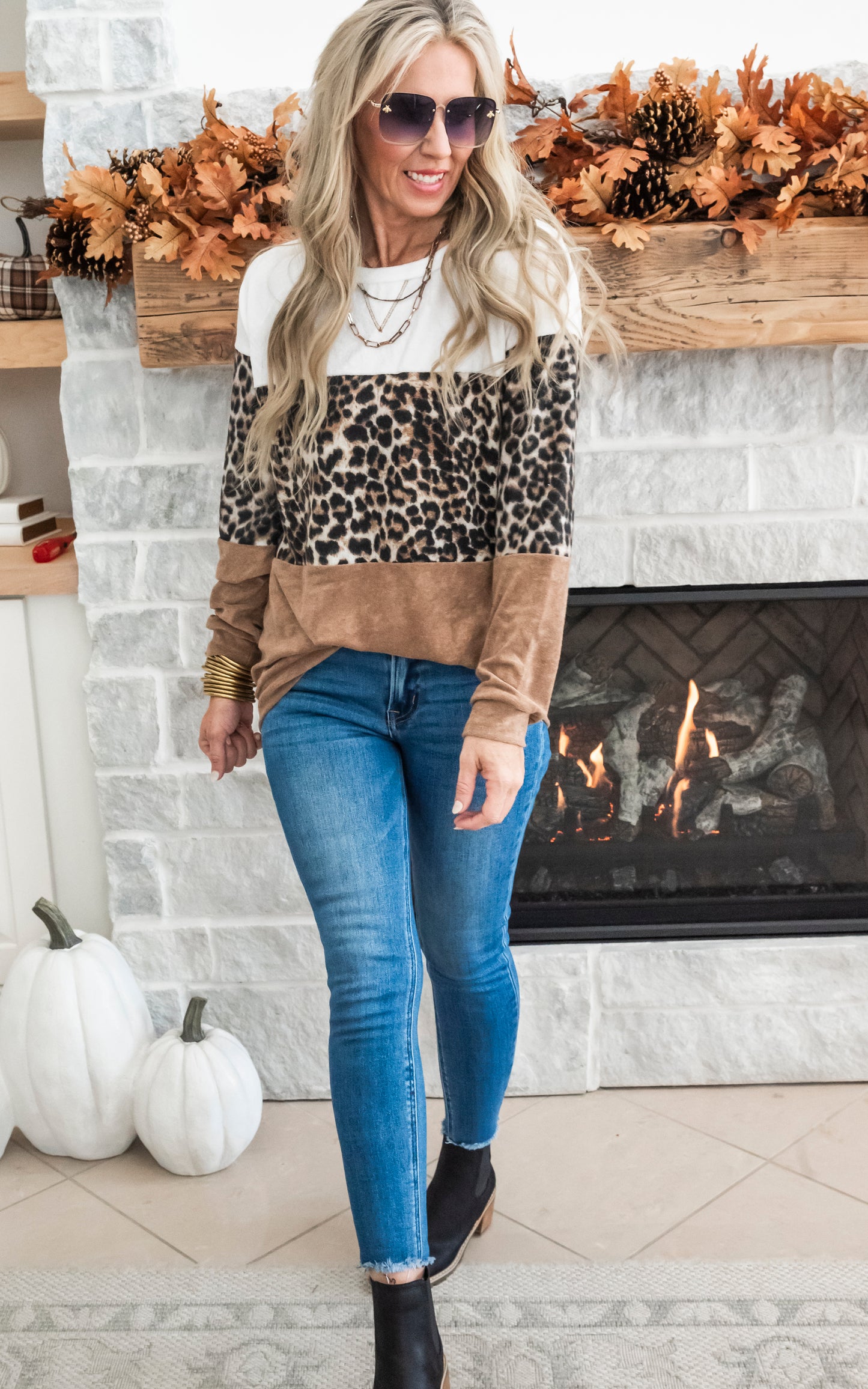 Any Day Now Colorblock Cheetah Sweater