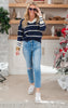 Navy Striped Collared Pullover Sweater - Final Sale