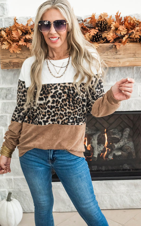 Any Day Now Colorblock Cheetah Sweater