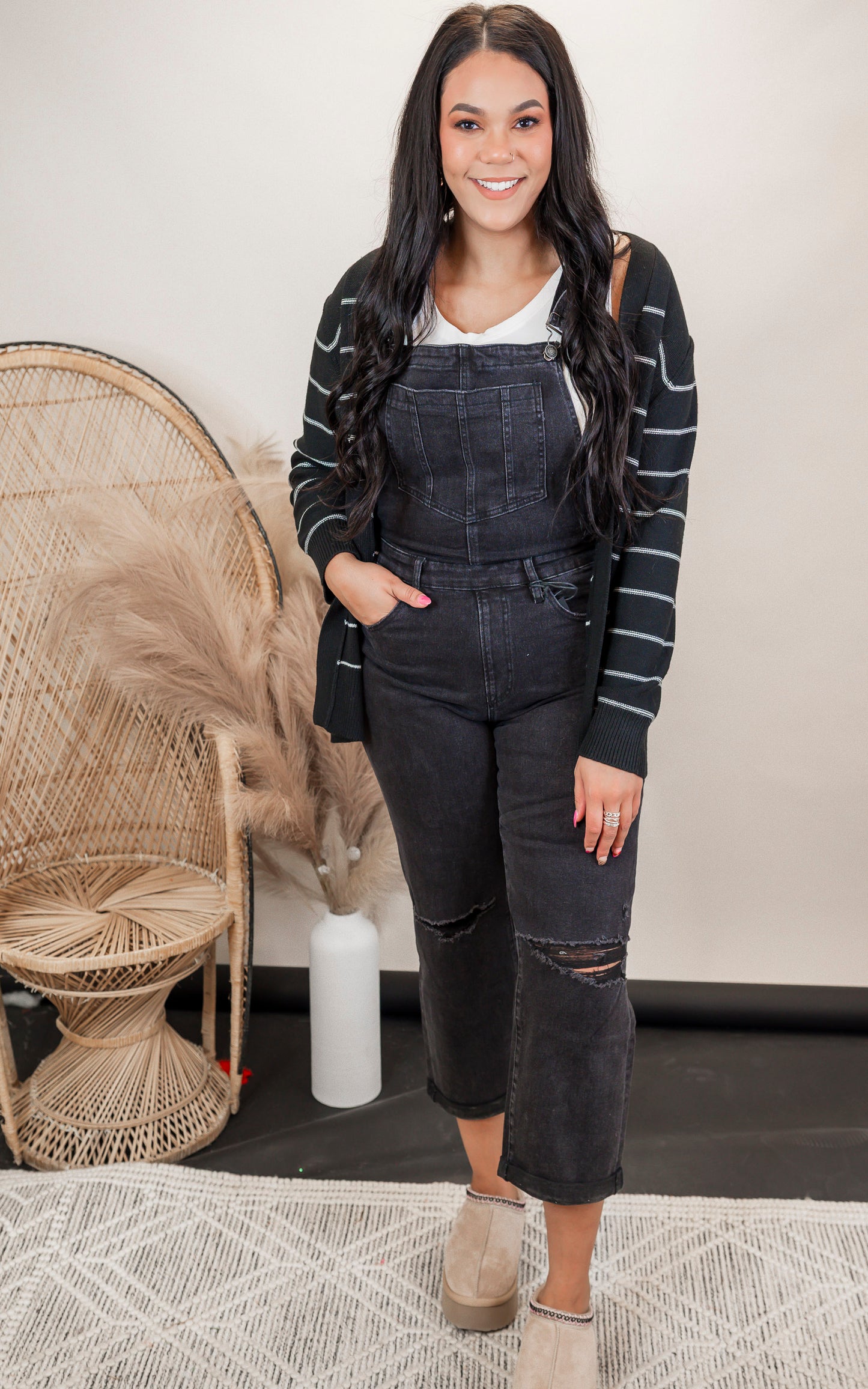 Stretch Boyfriend Denim Overalls | MICA