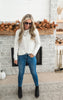 Waffle Ivory Long Sleeve Knit Top