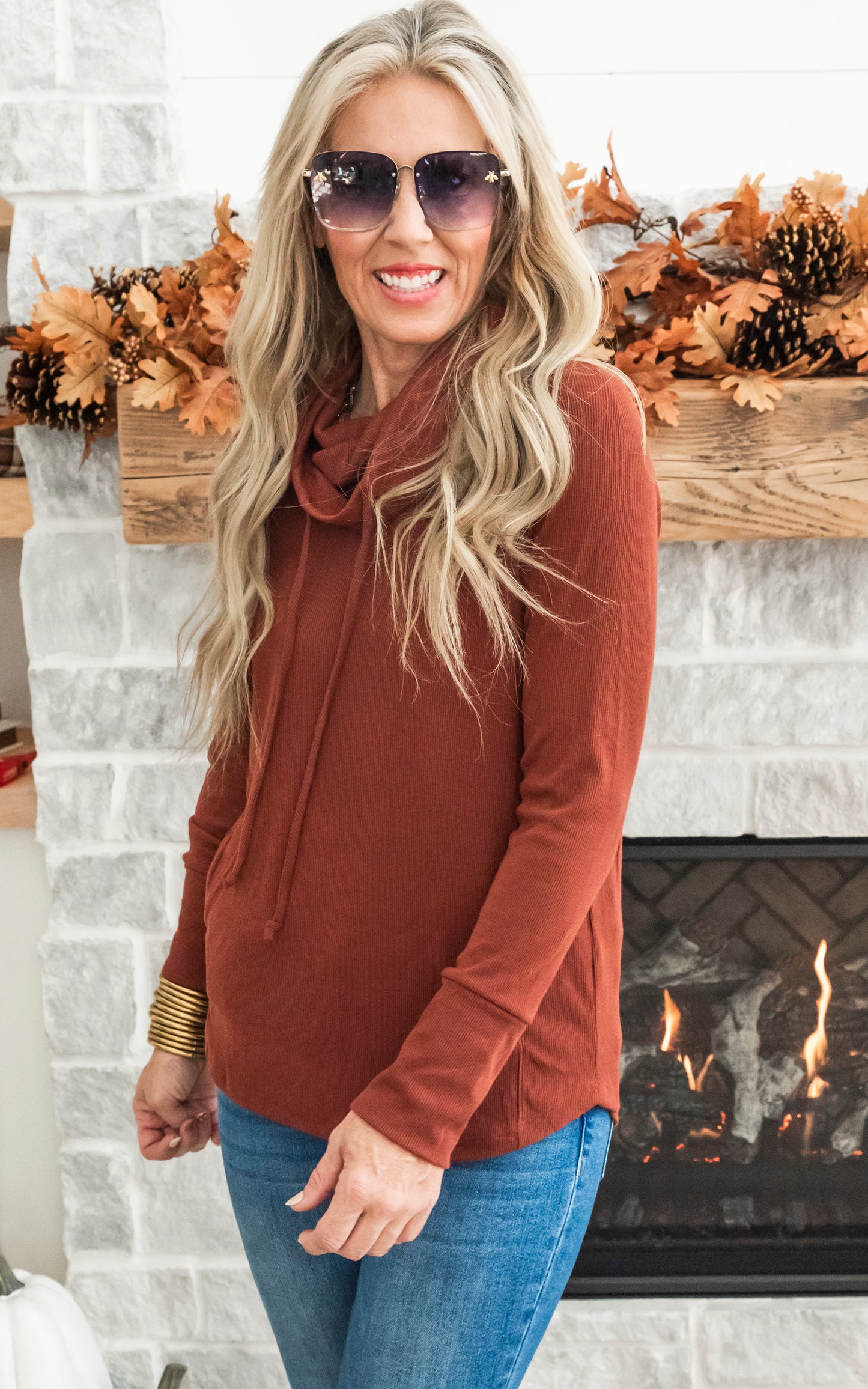 rust long sleeve top 