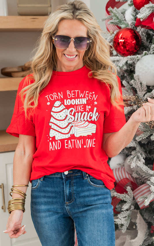 Torn Between Lookin' Like a Snack Graphic T-shirt** - Final Sale