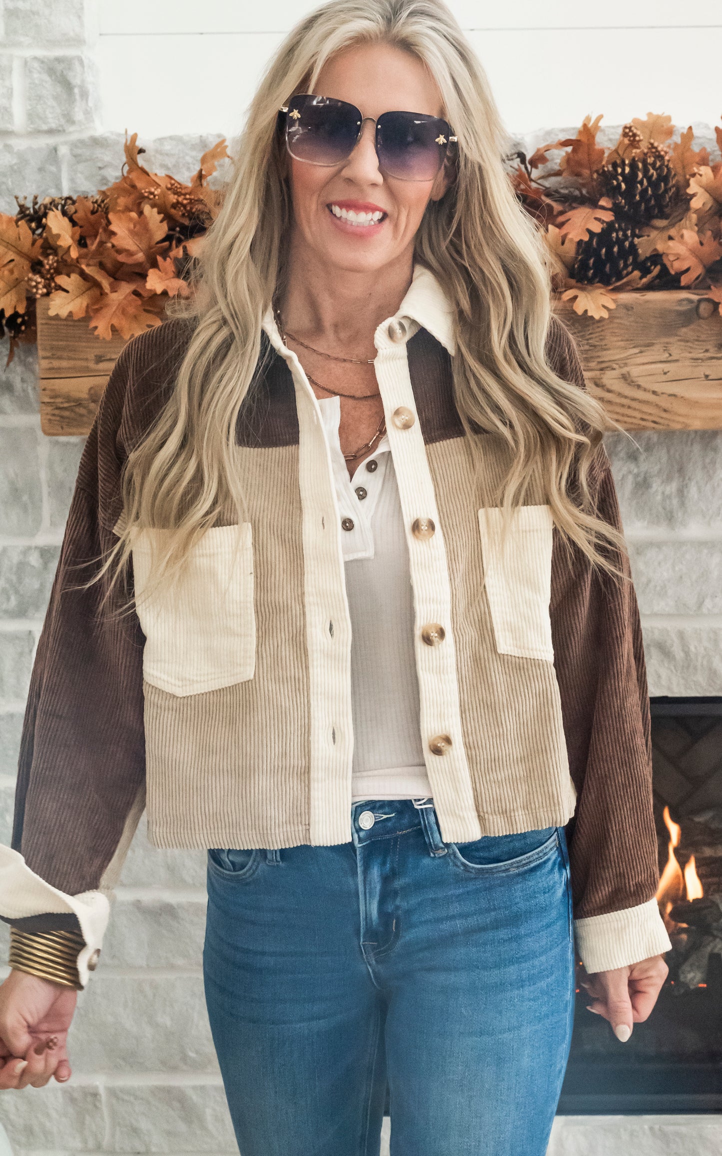 Favorite Fall Forecast Corduroy Cropped Jacket - Mocha