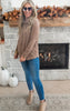 Light Brown Time to Relax Pullover Knit Top