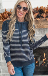 Just Chillin' Striped Colorblock Hoodie