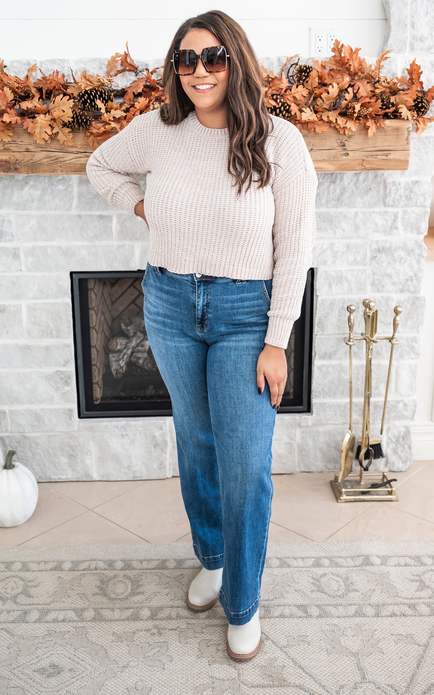 sand beige cropped sweater 