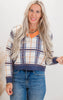 Denim Plaid V-Neck Sweater