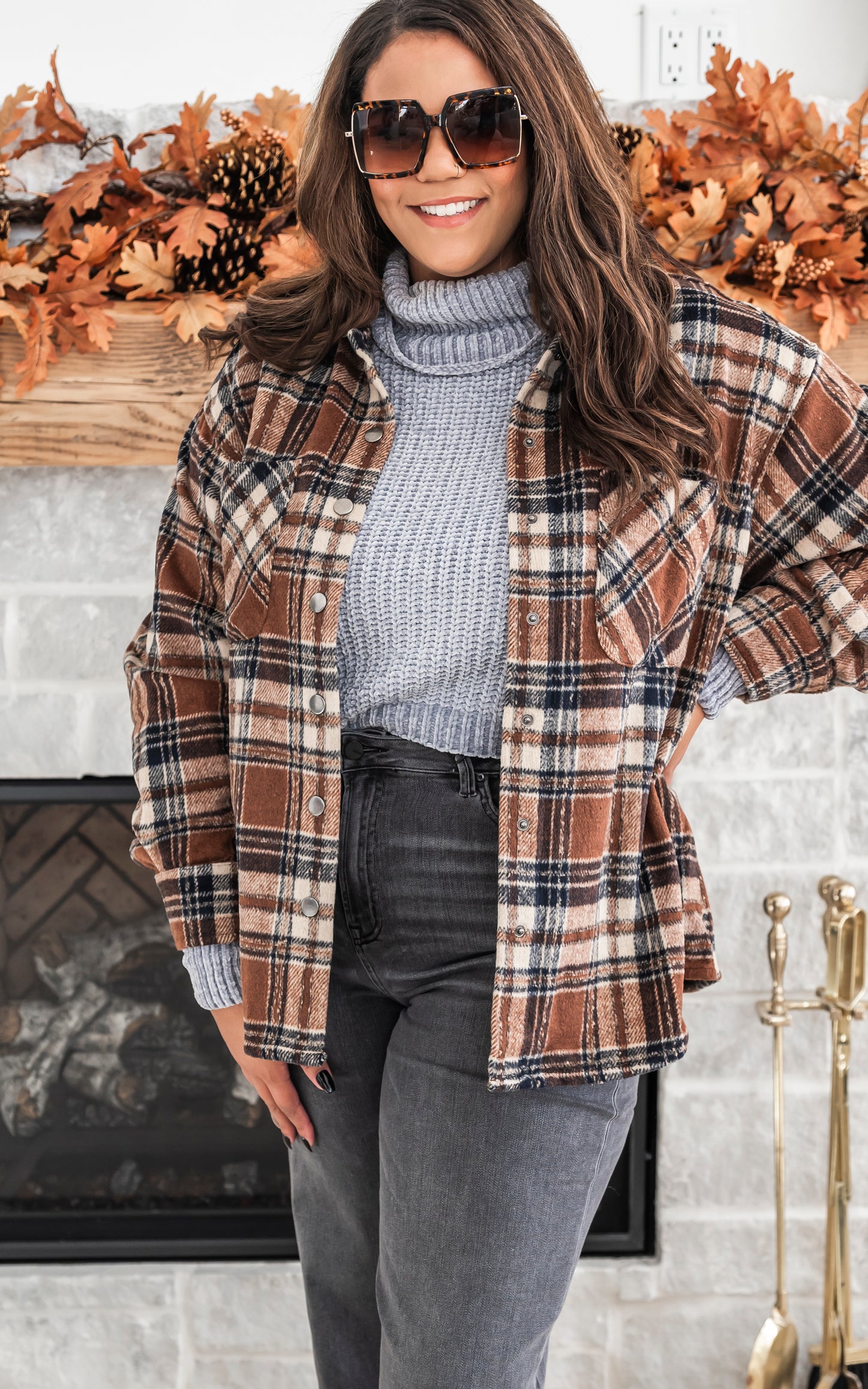 Layer it Up Brown Plaid Shacket