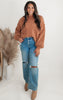 Mock Neck Balloon Sleeve Cable Knit Sweater | POL *New Colors *PREORDER ITEM*