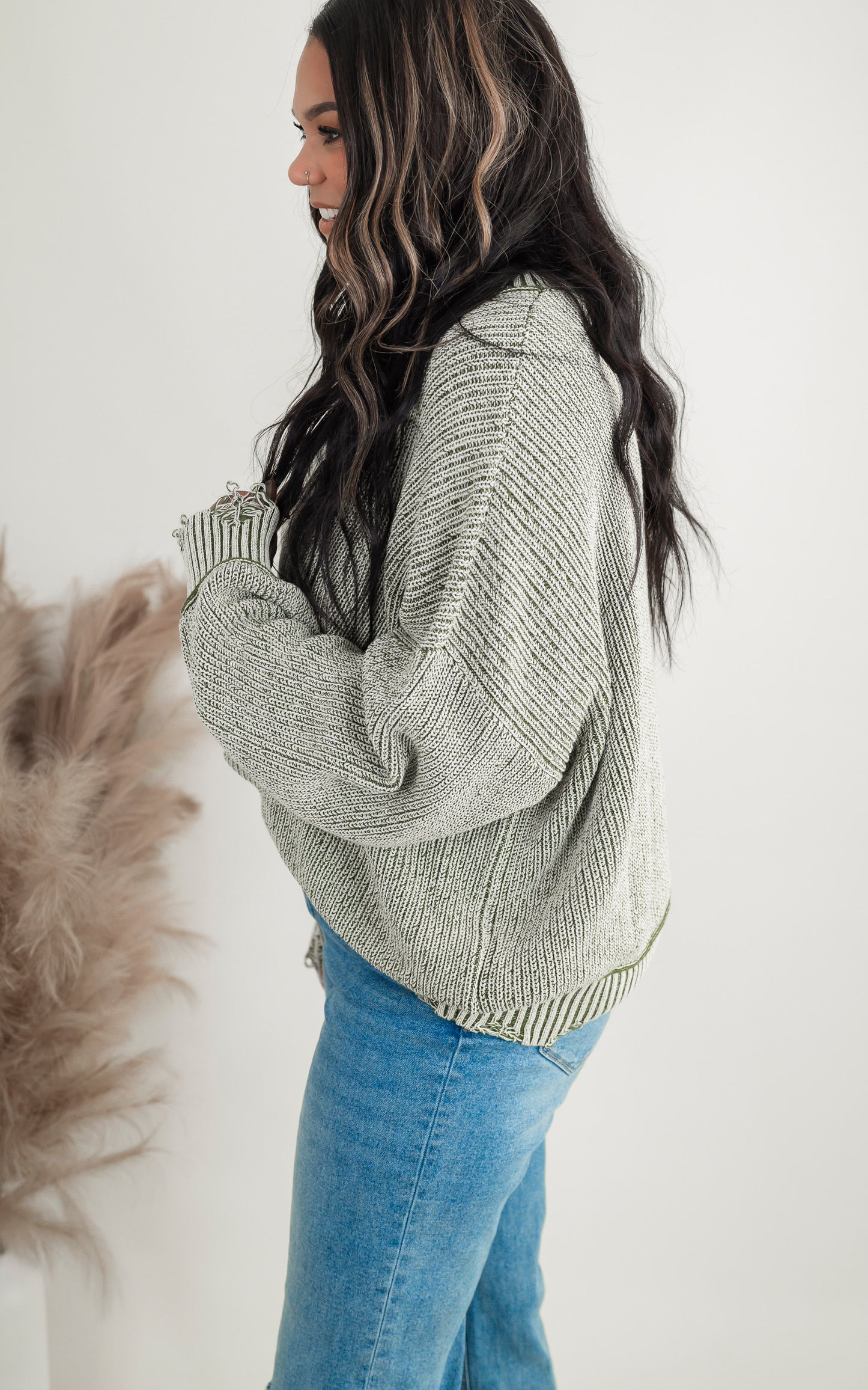 Vintage Washed Oversized Distressed Sweater | POL