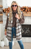 Leave Them Speechless Wool Plaid Long Vest - Brown - Final Sale