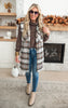 Leave Them Speechless Wool Plaid Long Vest - Brown - Final Sale