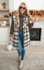 Leave Them Speechless Wool Plaid Long Vest - Brown - Final Sale