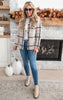 Stop Over Thinking It Taupe Plaid Cardigan