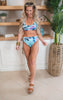 Mint Floral Scoop Bikini Swim Set 