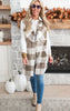 Leave Them Speachless Wool Plaid Long Vest - Taupe