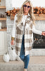 Leave Them Speachless Wool Plaid Long Vest - Taupe