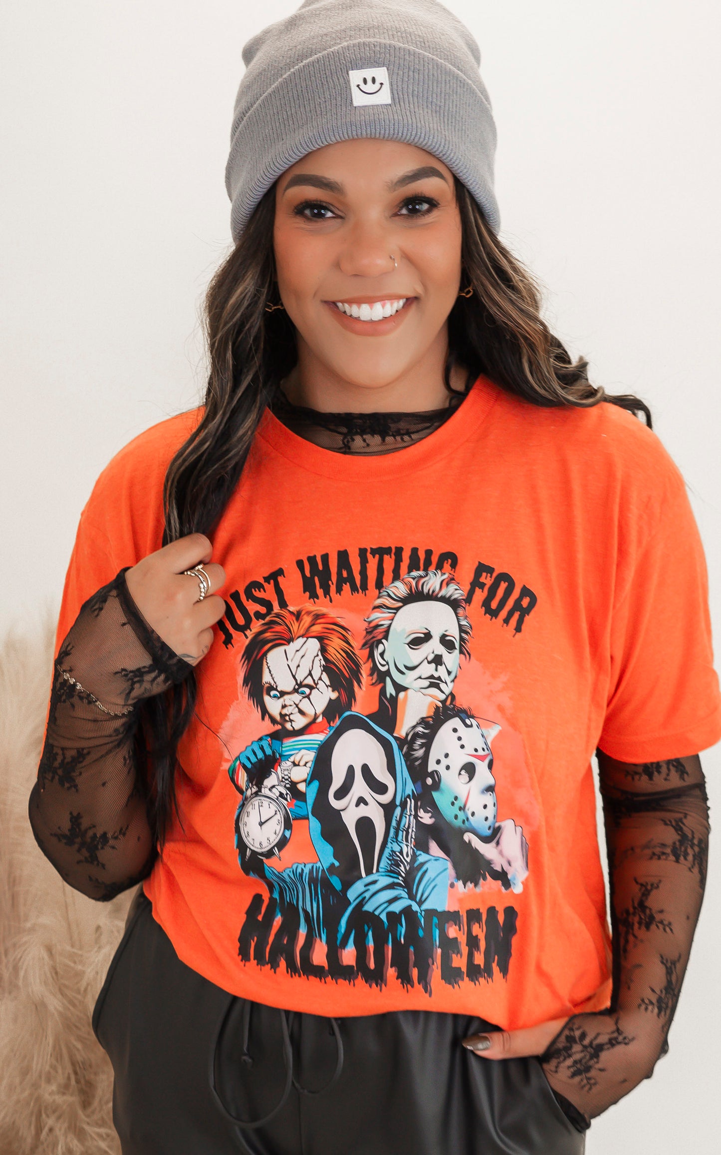 Just Waiting for Halloween Graphic T-shirt - FINAL SALE