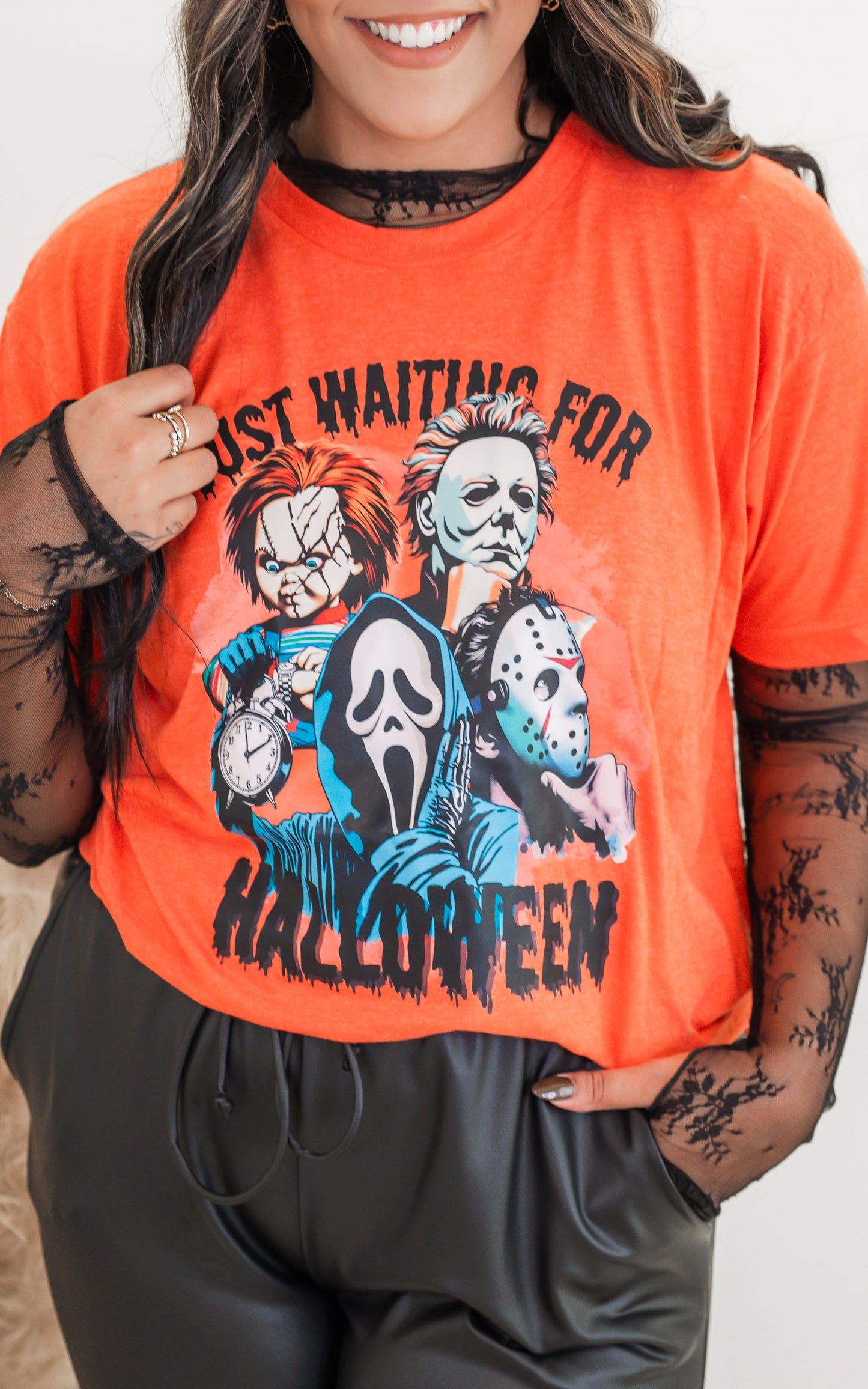 Just Waiting for Halloween Graphic T-shirt - FINAL SALE