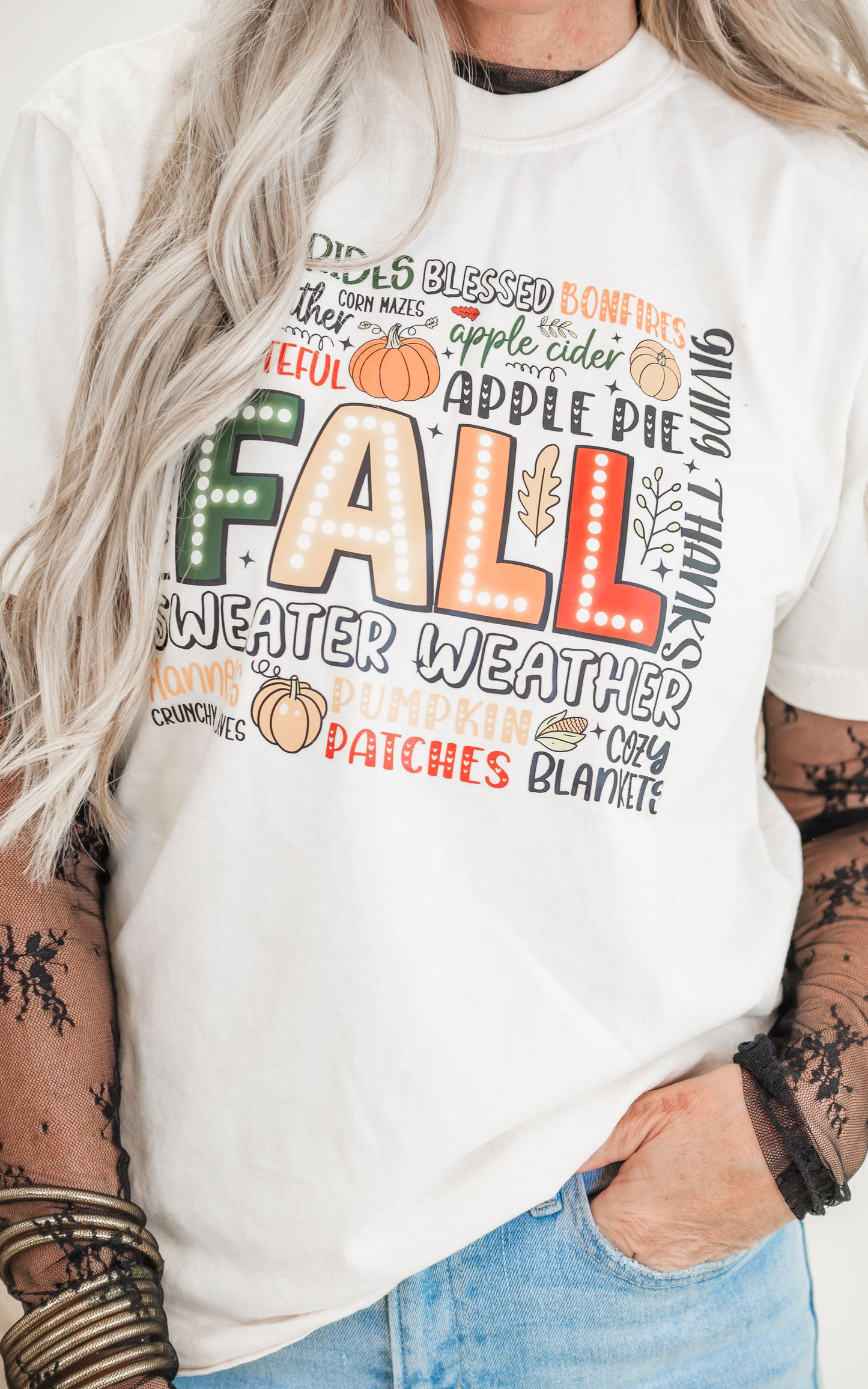 Fall Inspired Garment Dyed Graphic T-shirt