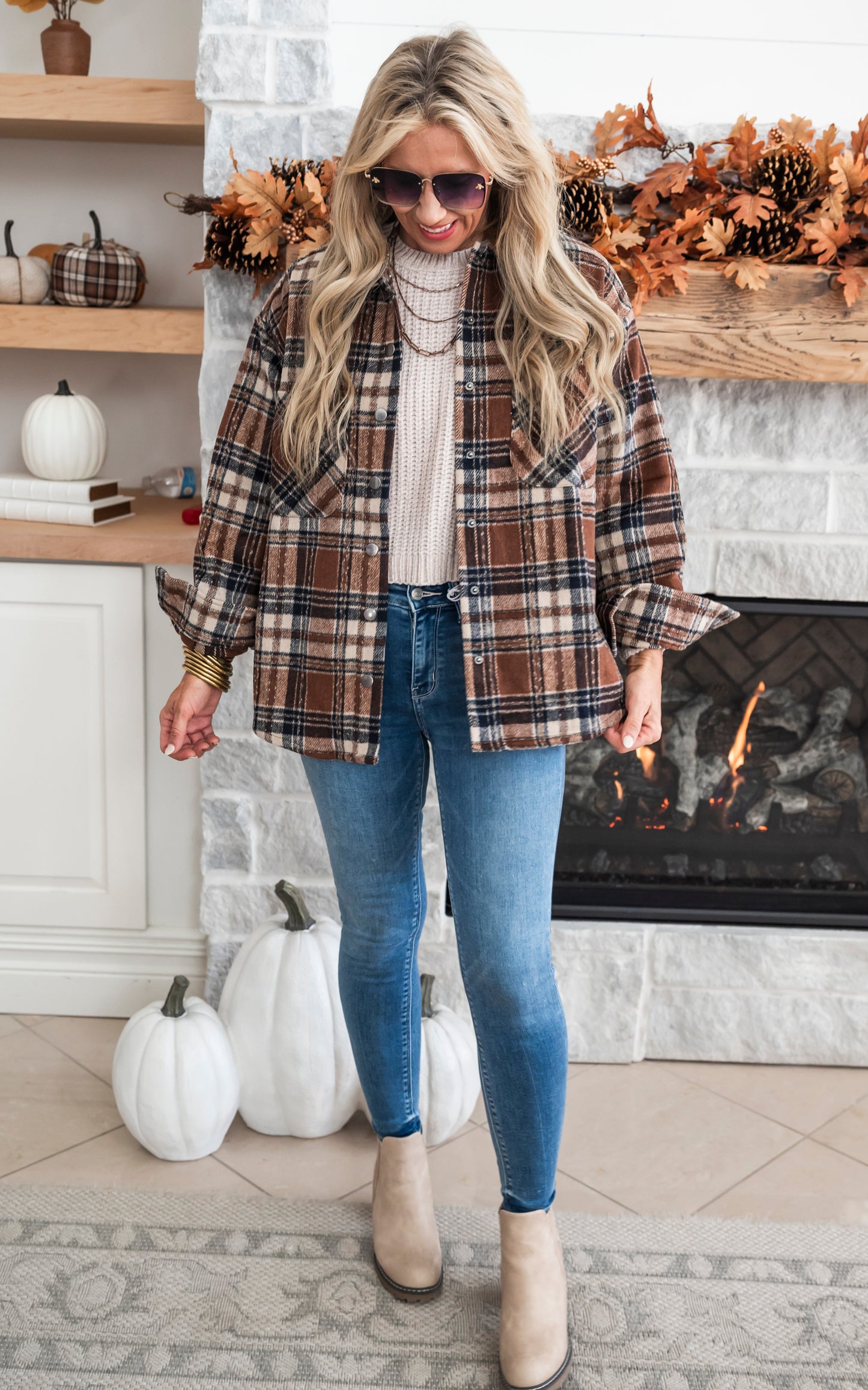 Layer it Up Brown Plaid Shacket