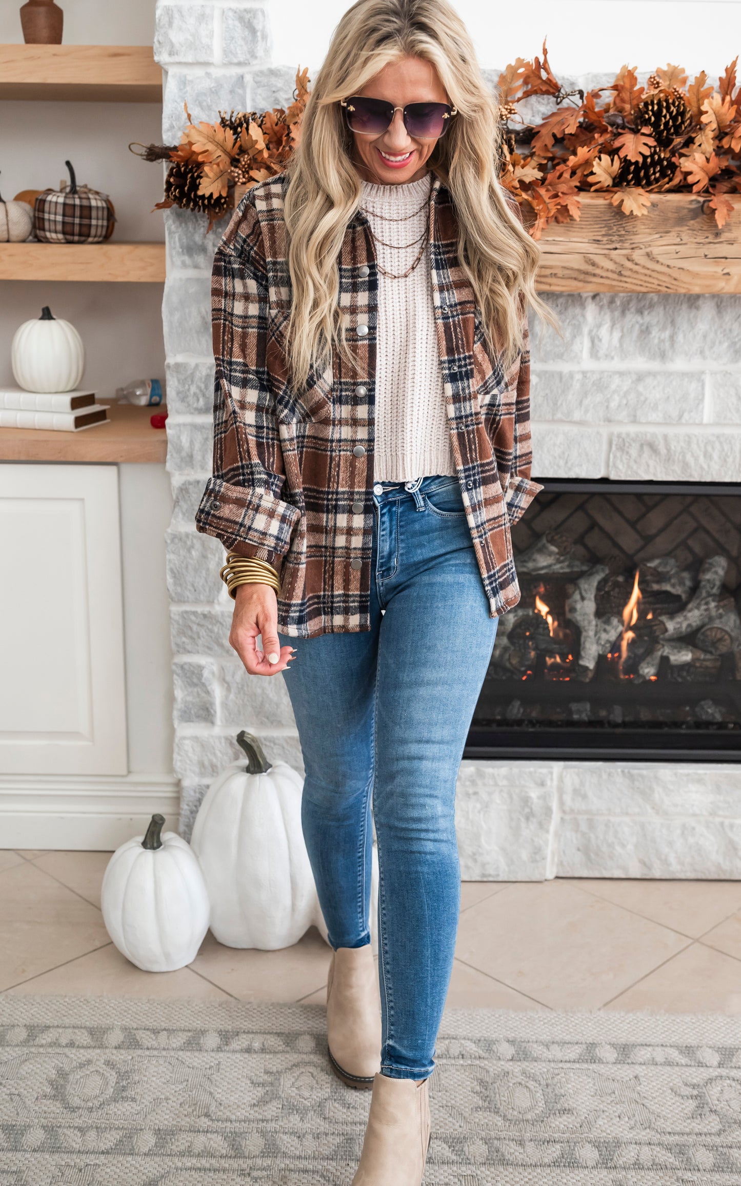 Layer it Up Brown Plaid Shacket