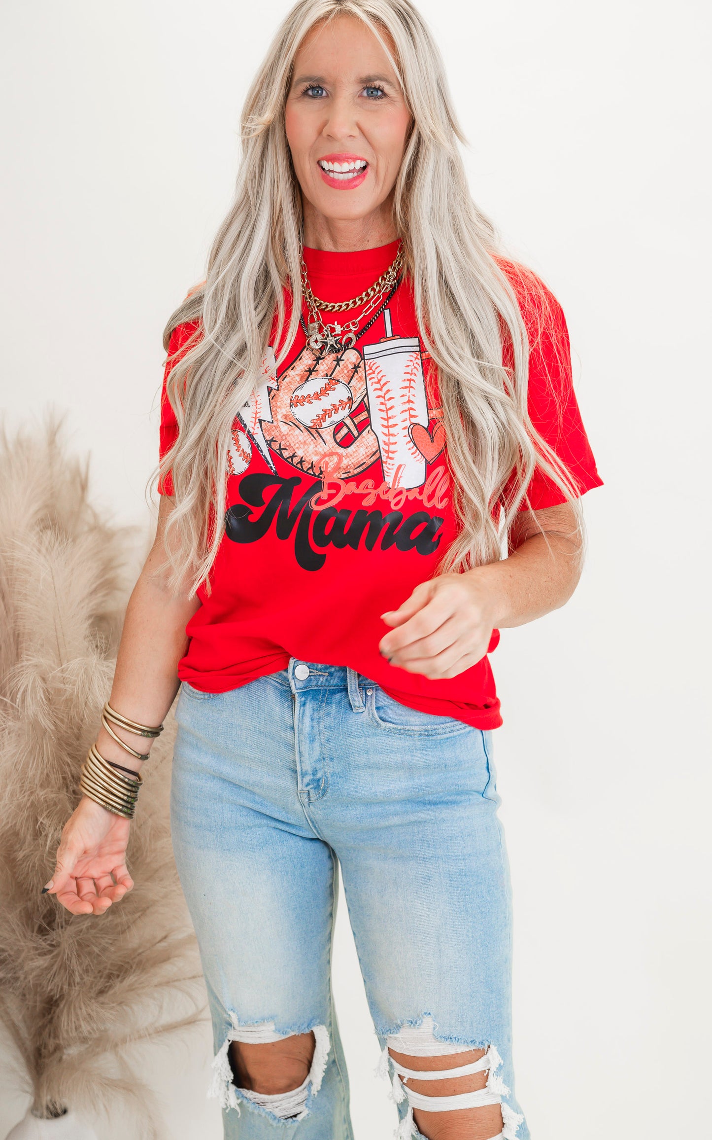 Baseball Mama Garment Dyed Graphic T-shirt