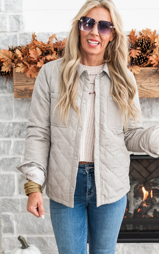 Dose of Fall Quilted Jacket - Sand