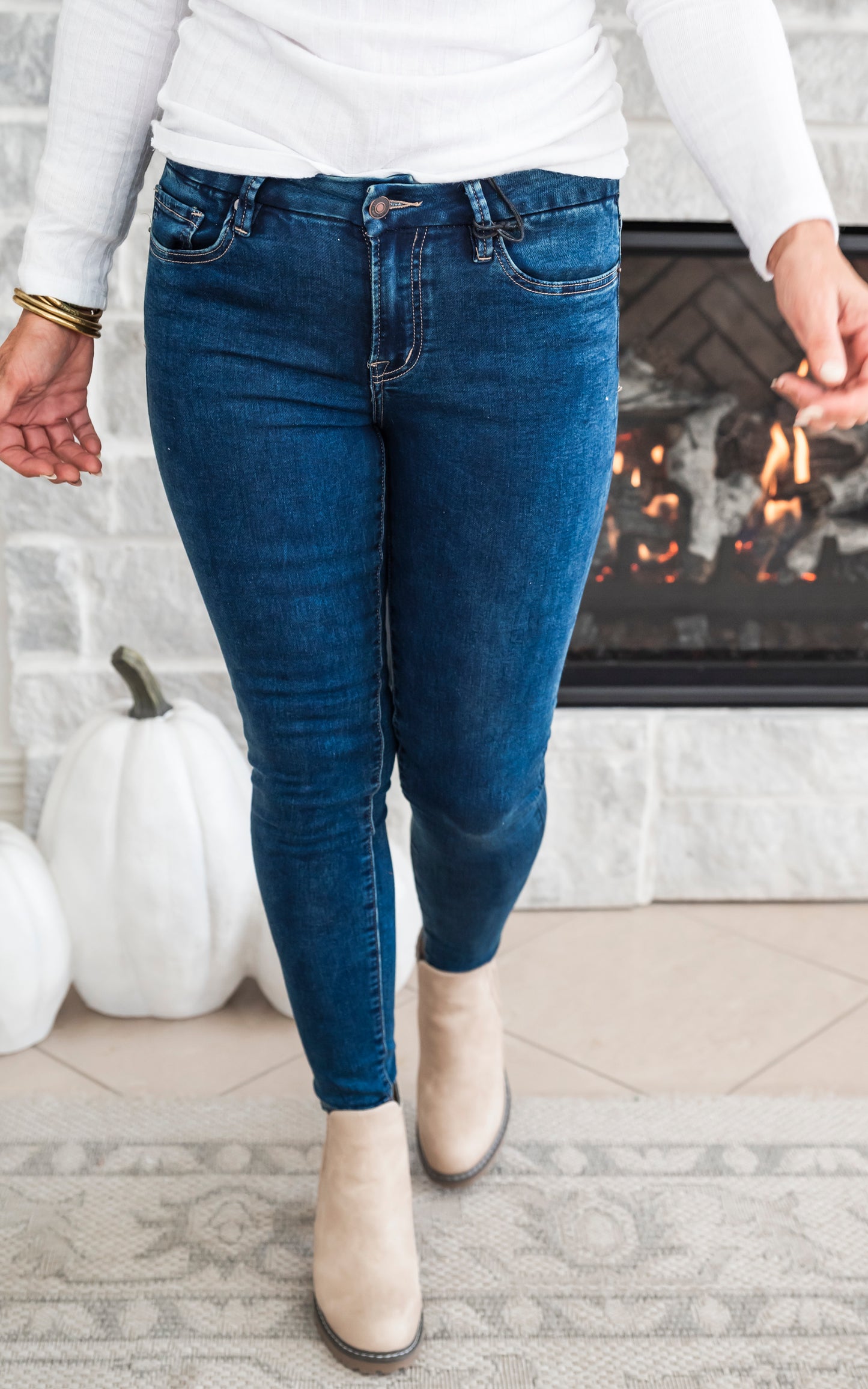 The Mia Super Soft Mid-Rise Knit Skinny Denim Jeans | Mica