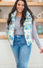 Blue Floral Quilted Vest - Final Sale