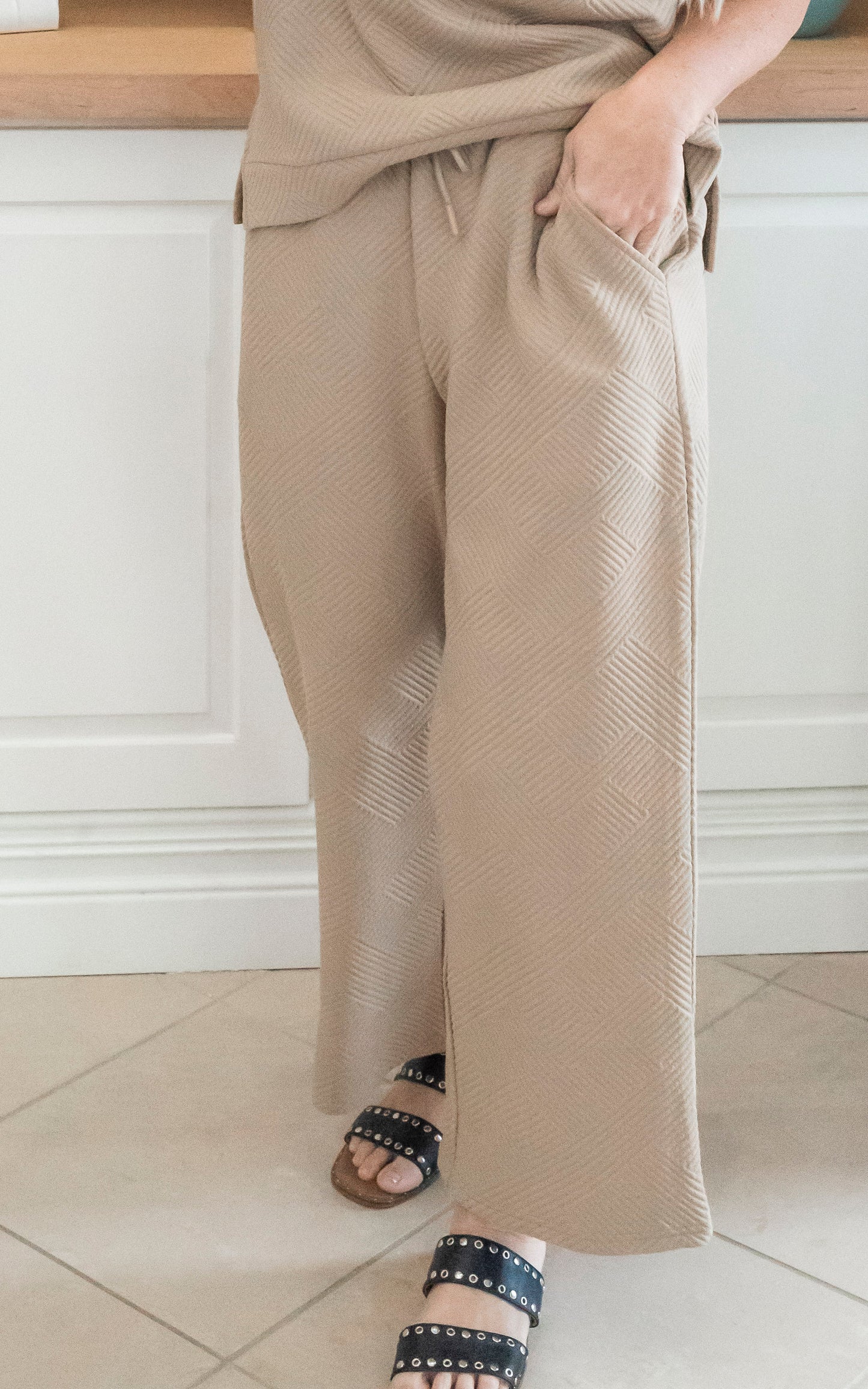 Textured Loose Leg Pants - Final Sale