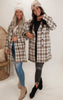 Ivory Double Breasted Plaid Long Coat