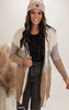 Beige Colorblock Long Sweater Cardigan