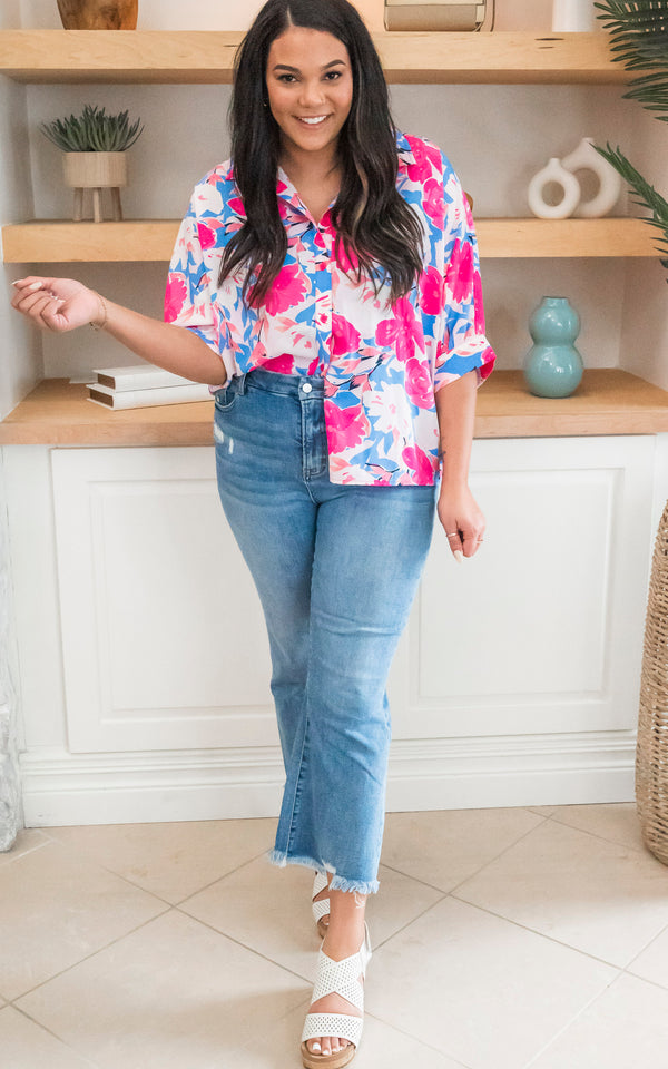Spring Floral Blouse Top