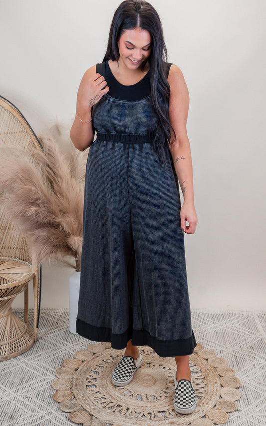 Ash Mineral Wash Jumpsuit | Umgee