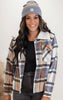 Vintage Plaid Collared Sherpa Shacket