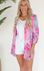 The Lizzy Pink Floral Lightweight Cardigan - Final Sale