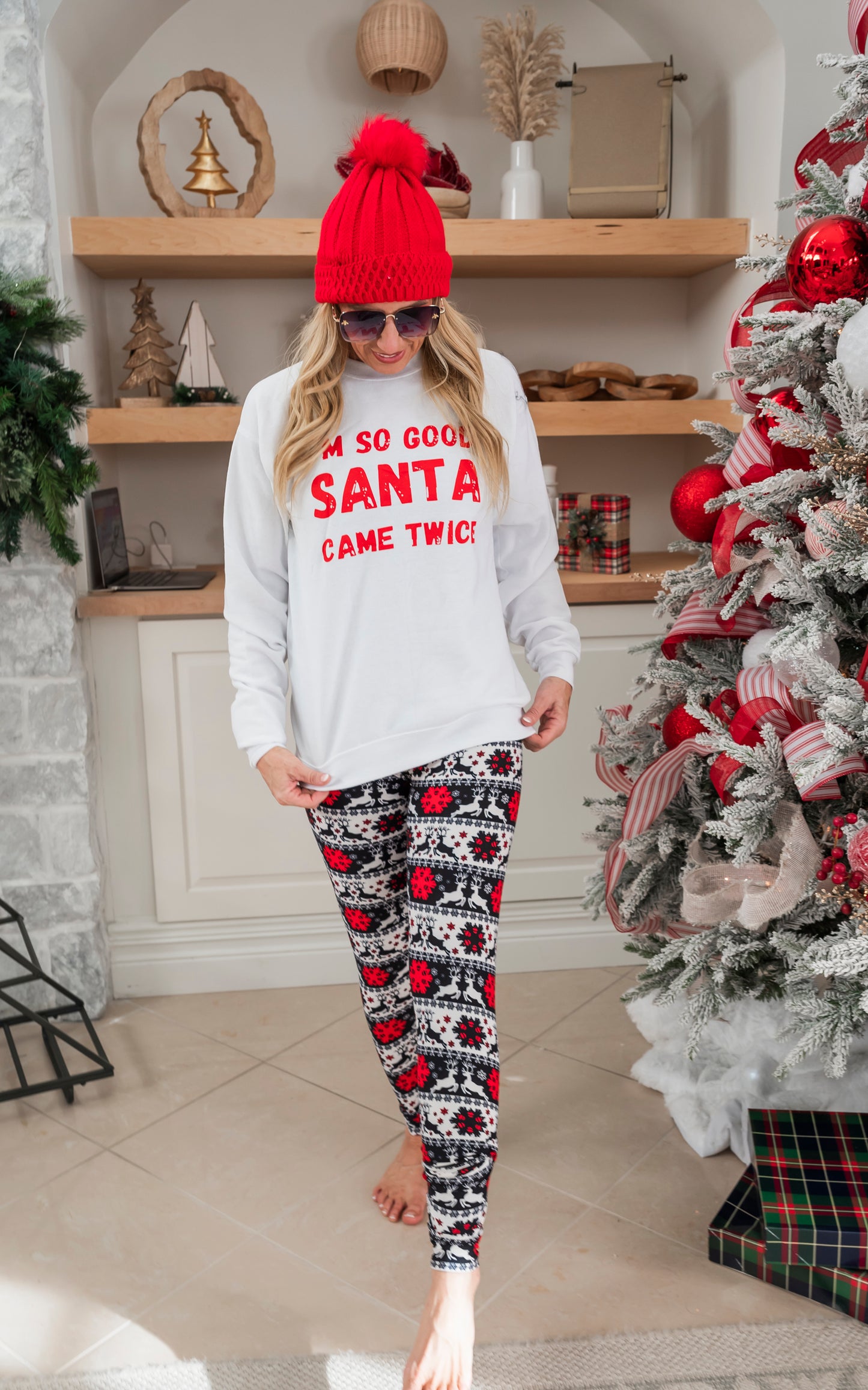 Im So Good Santa Came Twice Crewneck Sweatshirt**