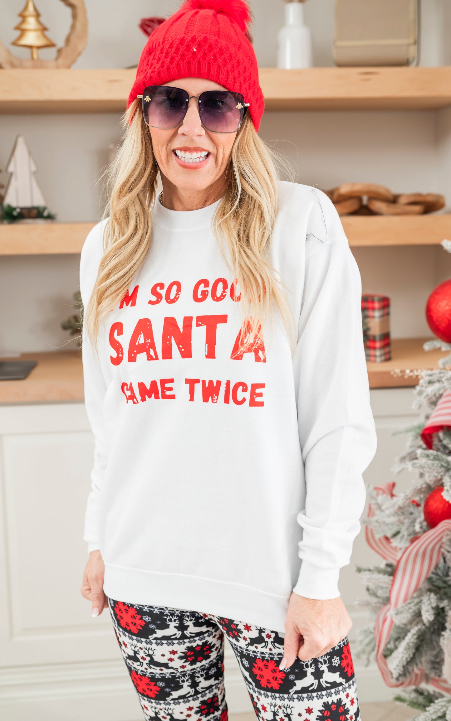 Im So Good Santa Came Twice Crewneck Sweatshirt**